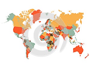 Colorful World Map Illustration on a white background