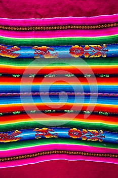 Colorful Woven wool fabric from Bolivia