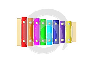 Colorful xylophone isolated on white background. Kids toy. Preschool education