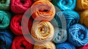 The colorful yarn balls.AI generated image photo