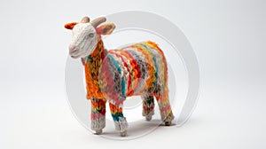 Colorful Yarn Goat Toy Nature-inspired Patterns By Kieran Yanner