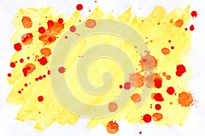 Colorful yellow orange and red watercolor background for wallpap