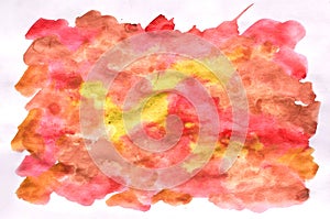 Colorful yellow orange and red watercolor background for wallpap