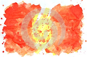 Colorful yellow orange and red watercolor background for wallpap