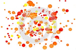 Colorful yellow orange and red watercolor background for wallpap