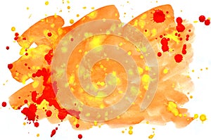 Colorful yellow orange and red watercolor background for wallpap