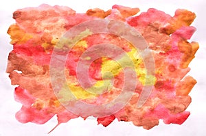 Colorful yellow orange and red watercolor background for wallpap