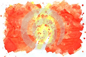 Colorful yellow orange and red watercolor background for wallpap