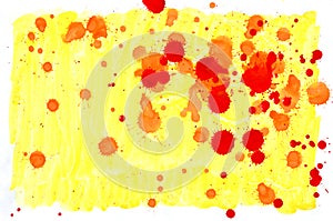 Colorful yellow orange and red watercolor background for wallpap