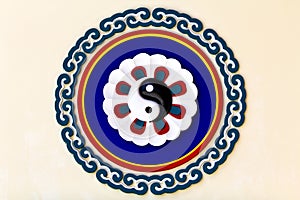 Colorful yin-yang sign