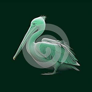 Colorful Zbrush Illustration Of A Pelican Before A Cloud