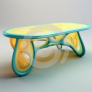 Colorful Zbrush-inspired Table With Intricate Circular Shapes