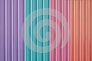 Colorful zinc metal corrugated fence,metalsheet fence for background,Abstract background