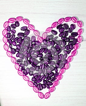 Colorfulheart of coffee beans heart