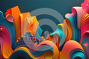 colorfull abstract background 3d rendering. Generative AI