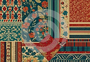 Colorfull Background: Vintage Retro Design and Patterns