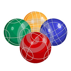 Colorfull bocce balls made of metal or plastic vector