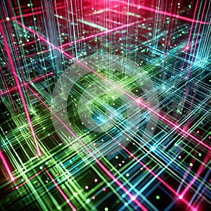 Colorfull Digital Grid AI-GENERATED