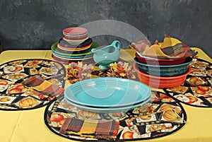 Colorfull dinner setting