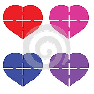 COlorfull love icon set clip art