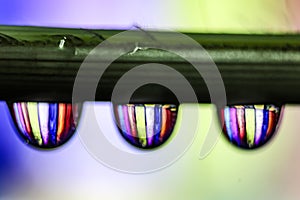 Colorfull refraction in water droplets