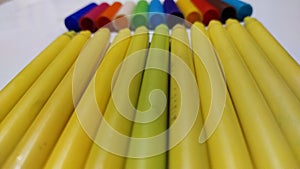 Colorfull sketch pens or markers on white isolated background