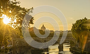 Colorfull sunset in Rome