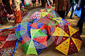 Colorfull umbrella in Indian craft fair