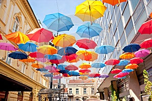 Colorfull umbrellas photo