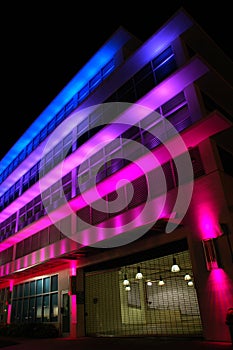 Colorfully Lighted Fashion Store in South Beach