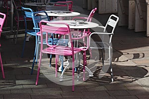 Colorfully metal chairs