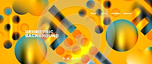 Colorfulness and pattern in circles and lines on yellow background