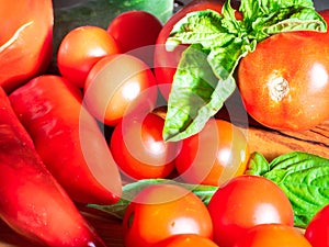 Colorfurl composition of freshly harvested fresh vegetables, from healthy garden
