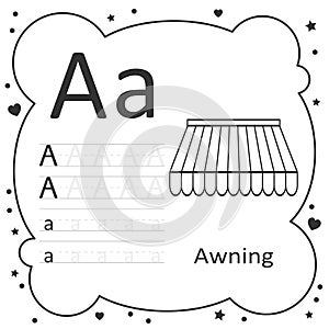 Coloring Alphabet Tracing Letters Awning