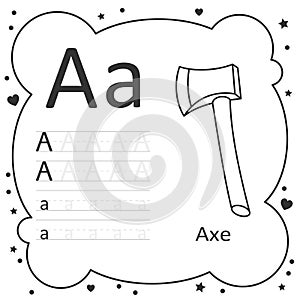 Coloring Alphabet Tracing Letters Axe