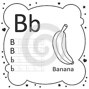 Coloring Alphabet Tracing Letters - Banana