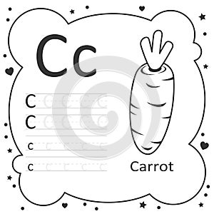 Coloring Alphabet Tracing Letters - Carrot
