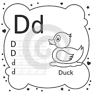 Coloring Alphabet Tracing Letters Duck