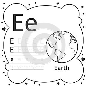 Coloring Alphabet Tracing Letters Earth