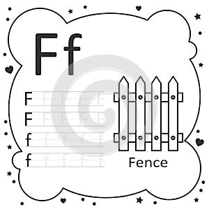 Coloring Alphabet Tracing Letters - Fence