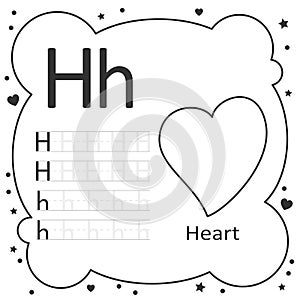 Coloring Alphabet Tracing Letters - Heart