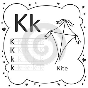 Coloring Alphabet Tracing Letters Kite