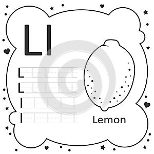 Coloring Alphabet Tracing Letters - Lemon