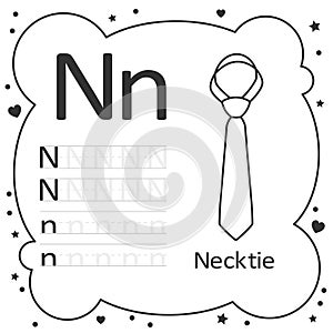 Coloring Alphabet Tracing Letters - Necktie