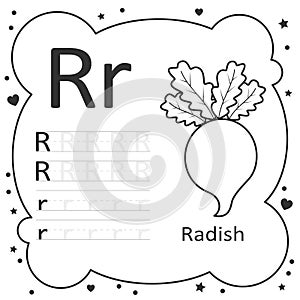 Coloring Alphabet Tracing Letters - Radish