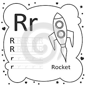 Coloring Alphabet Tracing Letters Rocket