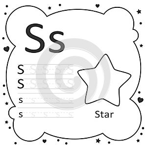 Coloring Alphabet Tracing Letters - Star