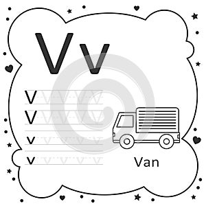 Coloring Alphabet Tracing Letters Van