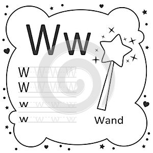 Coloring Alphabet Tracing Letters - Wand