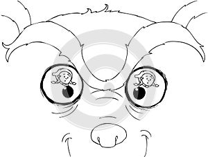 Coloring bad wolf eyes vector